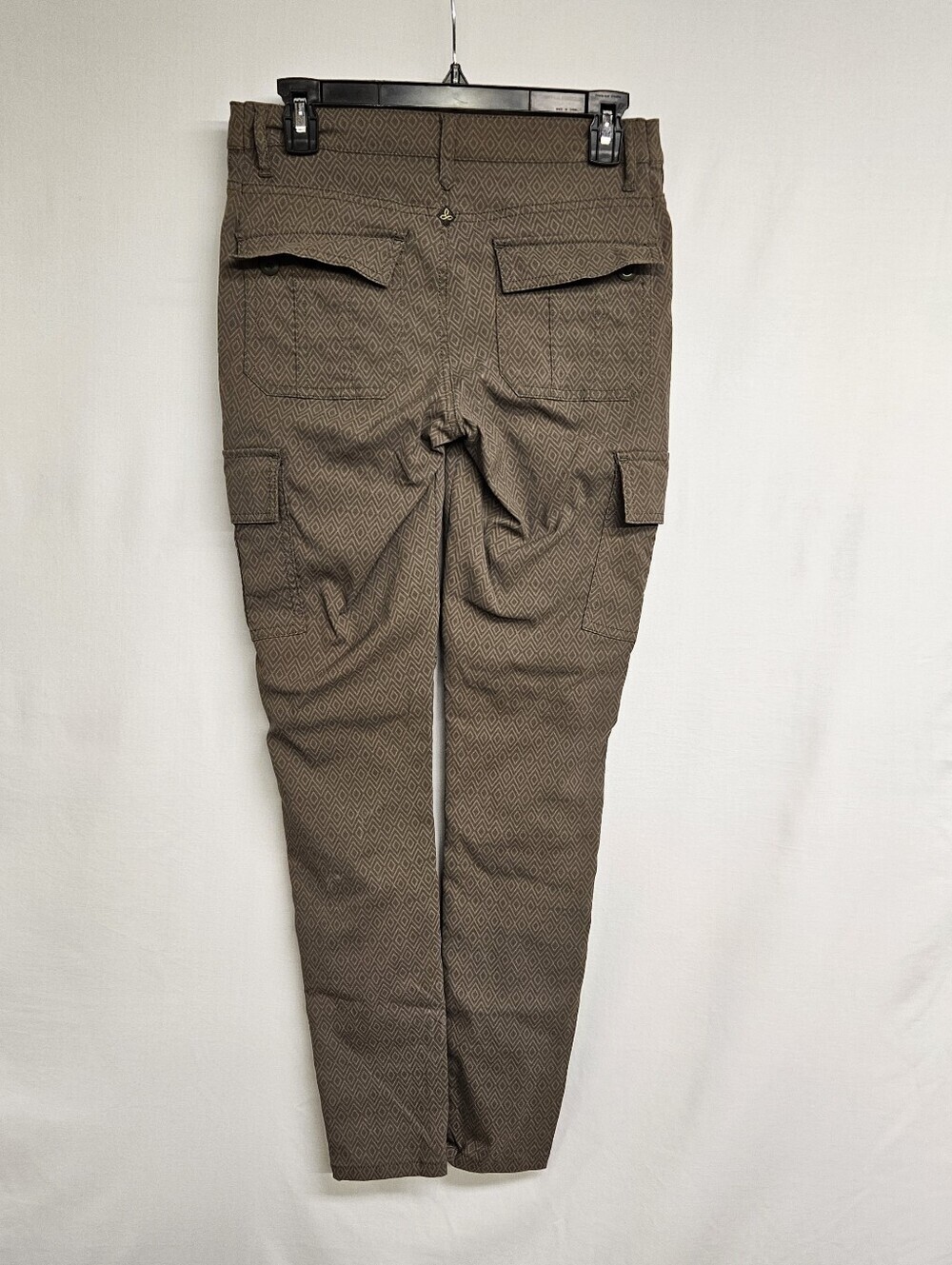 Prana Meme Pants  Women’s Size 4 Green Gray Outdoors Cargo Diamond Print - Picture 3 of 12